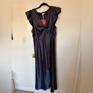 Old Navy Navy Satin Maxi Dress
